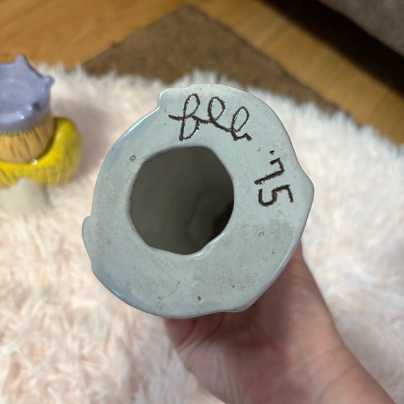 1970s Chalkware Angel Candle Holders Pair Hippie Flower Power Boho Ceramic Retro - Picture 6 of 7